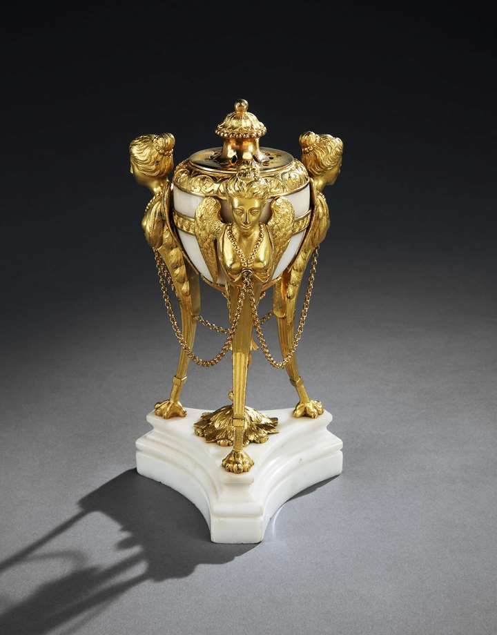 A George III ormolu mounted white marble vase by Matthew Boulton